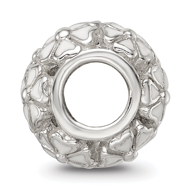 Sterling Silver Reflections White Enamel Floral Bead Secondary image