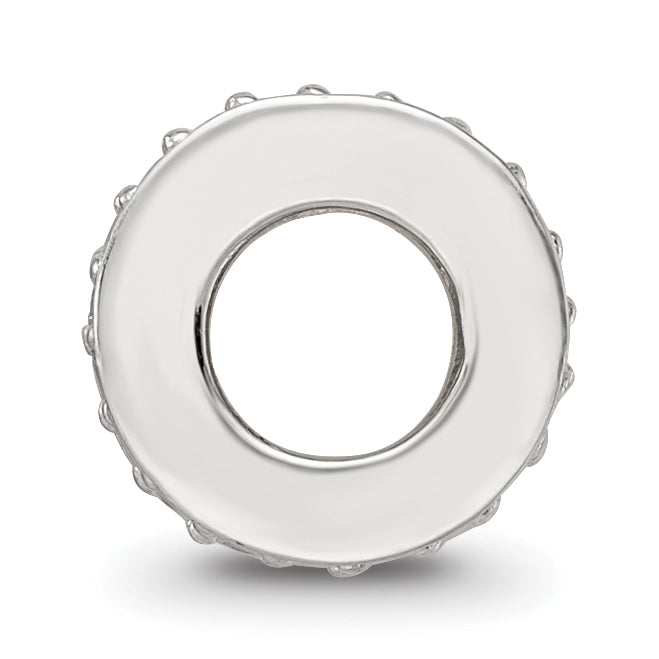 Sterling Silver Reflections White Enamel CZ Swirl Design Bead Secondary image