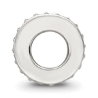 Sterling Silver Reflections White Enamel CZ Swirl Design Bead