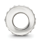 Sterling Silver Reflections Pink Enamel CZ Swirl Design Bead