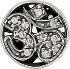 Sterling Silver Reflections Antiqued CZ Om Symbol Bead