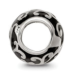 Sterling Silver Reflections Enamel Swirly Hearts Pattern Bead
