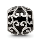 Sterling Silver Reflections Enamel Swirly Hearts Pattern Bead