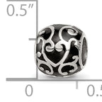 Sterling Silver Reflections Enamel Swirly Hearts Pattern Bead