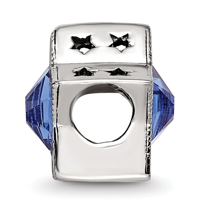 Sterling Silver Reflections Preciosa Crystal Sept. Birthstone Star Bead Secondary image