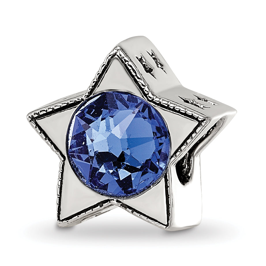 Sterling Silver Reflections Preciosa Crystal Sept. Birthstone Star Bead Main image