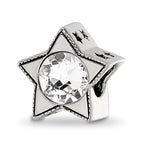 Sterling Silver Reflections Preciosa Crystal April Birthstone Star Bead