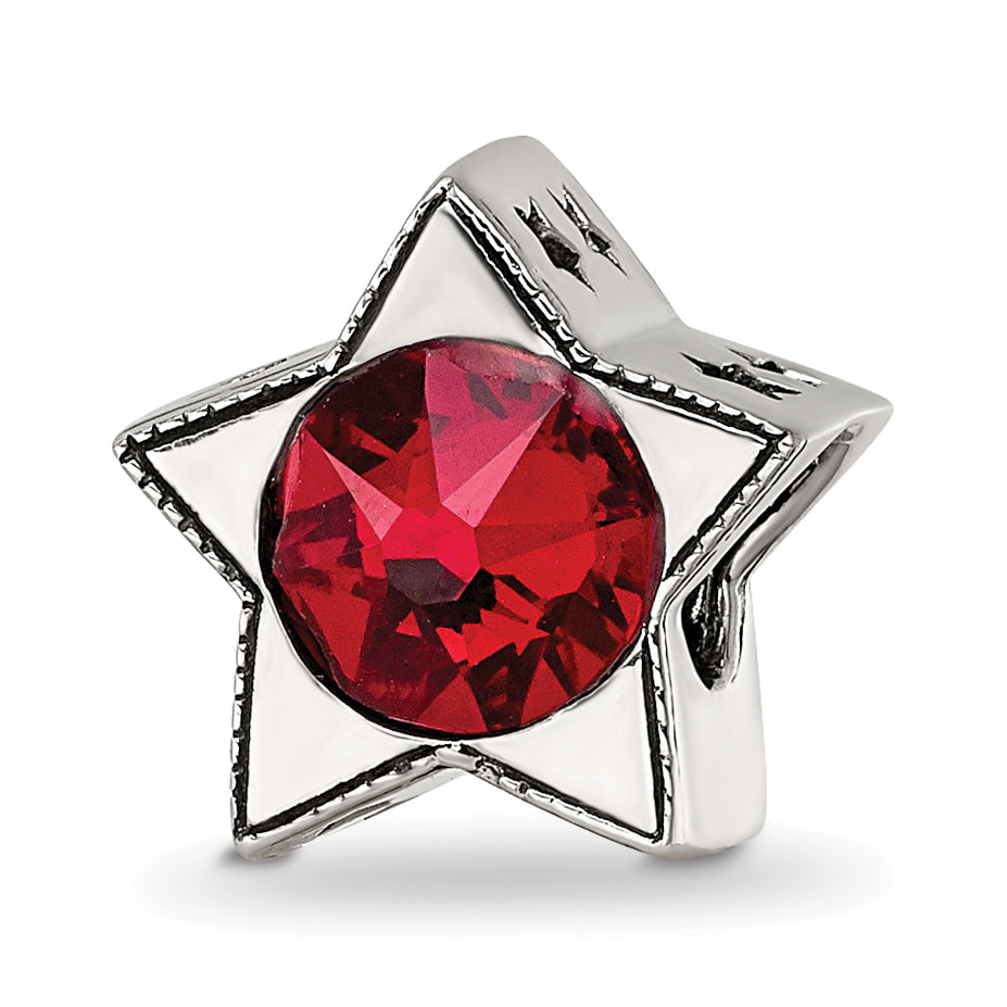 Sterling Silver Reflections Preciosa Crystal Jan. Birthstone Star Bead Main image