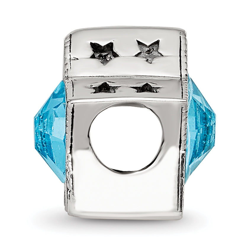 Sterling Silver Reflections Preciosa Crystal March Birthstone Star Bead Secondary image