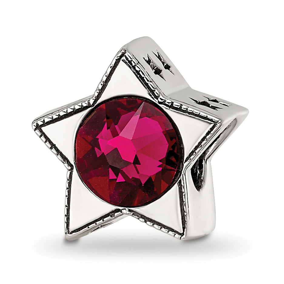 Sterling Silver Reflections Preciosa Crystal July Birthstone Star Bead Main image