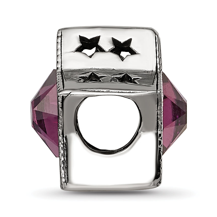 Sterling Silver Reflections Preciosa Crystal Febuary Birthstone Star Bead Secondary image