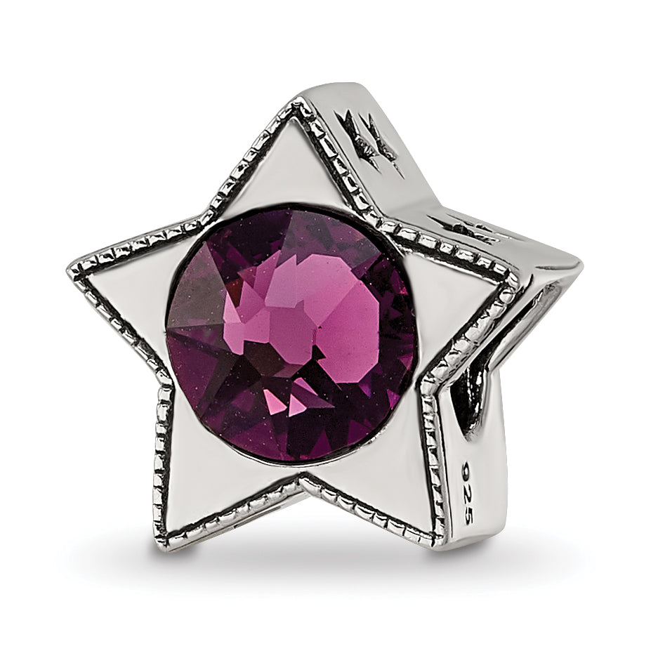 Sterling Silver Reflections Preciosa Crystal Febuary Birthstone Star Bead Main image