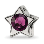 Sterling Silver Reflections Preciosa Crystal Febuary Birthstone Star Bead