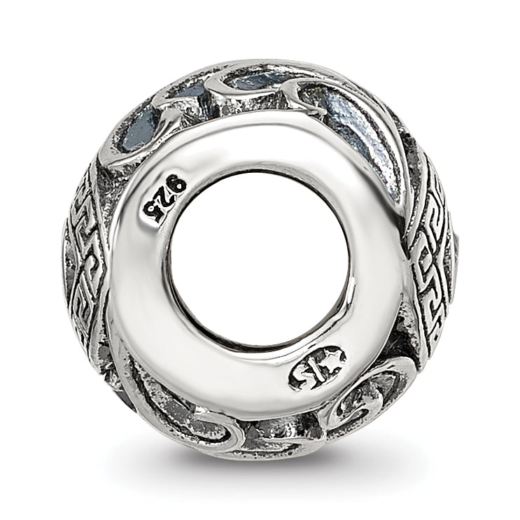 Sterling Silver Reflections CZ Aztec Eye & Pattern Round Bead Secondary image