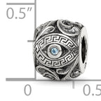 Sterling Silver Reflections CZ Aztec Eye & Pattern Round Bead