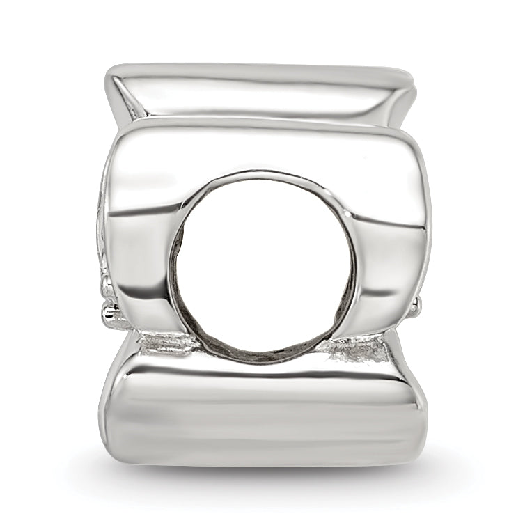 Sterling Silver Reflections White Enamel CZ Flower Bead Secondary image