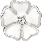 Sterling Silver Reflections White Enamel CZ Flower Bead