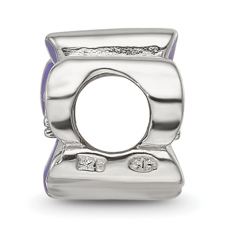 Sterling Silver Reflections Purple Enamel CZ Flower Bead Secondary image
