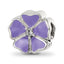 Sterling Silver Reflections Purple Enamel CZ Flower Bead