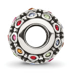 Sterling Silver Reflections Multi-color CZ Round Bead