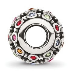 Sterling Silver Reflections Multi-color CZ Round Bead