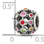 Sterling Silver Reflections Multi-color CZ Round Bead