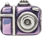 Sterling Silver Reflections Purple Enamel Camera Bead