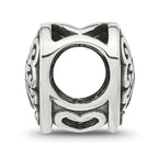 Sterling Silver Reflections Polished Heart Lock Bead