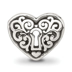 Sterling Silver Reflections Polished Heart Lock Bead