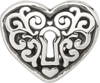 Sterling Silver Reflections Polished Heart Lock Bead