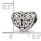 Sterling Silver Reflections Polished Heart Lock Bead