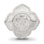 Sterling Silver Reflections Polished CZ Floral Nana Bead