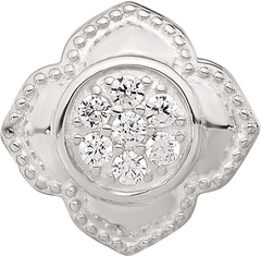 Sterling Silver Reflections Polished CZ Floral Nana Bead