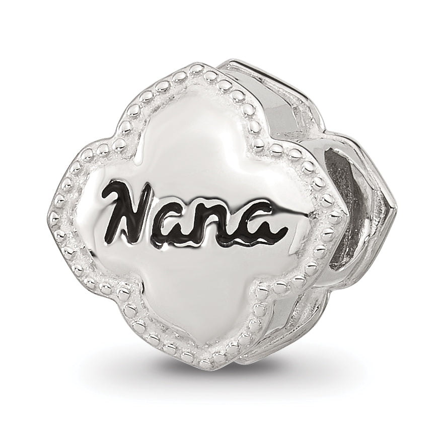 Sterling Silver Reflections Polished CZ Floral Nana Bead
