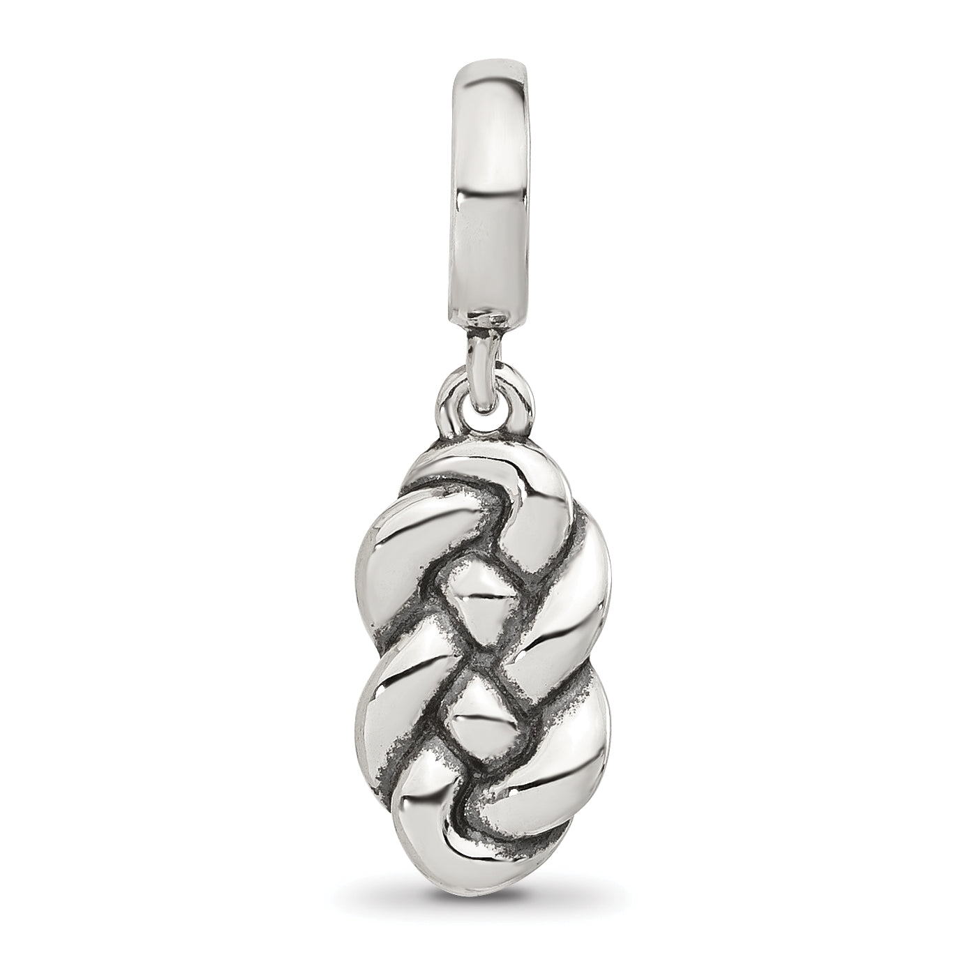 Sterling Silver Reflections Polished Braided Knot Family Dangle Bead