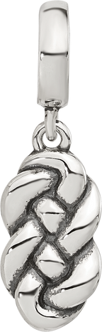 Sterling Silver Reflections Polished Braided Knot Family Dangle Bead