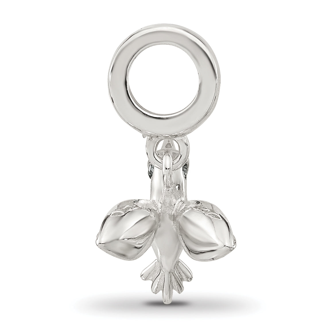 Sterling Silver Reflections Blue CZ Hummingbird Dangle Bead Secondary image