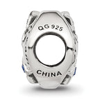 Sterling Silver Reflections Blue CZ Dream Man In Moon Bead