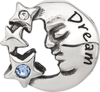 Sterling Silver Reflections Blue CZ Dream Man In Moon Bead