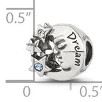 Sterling Silver Reflections Blue CZ Dream Man In Moon Bead
