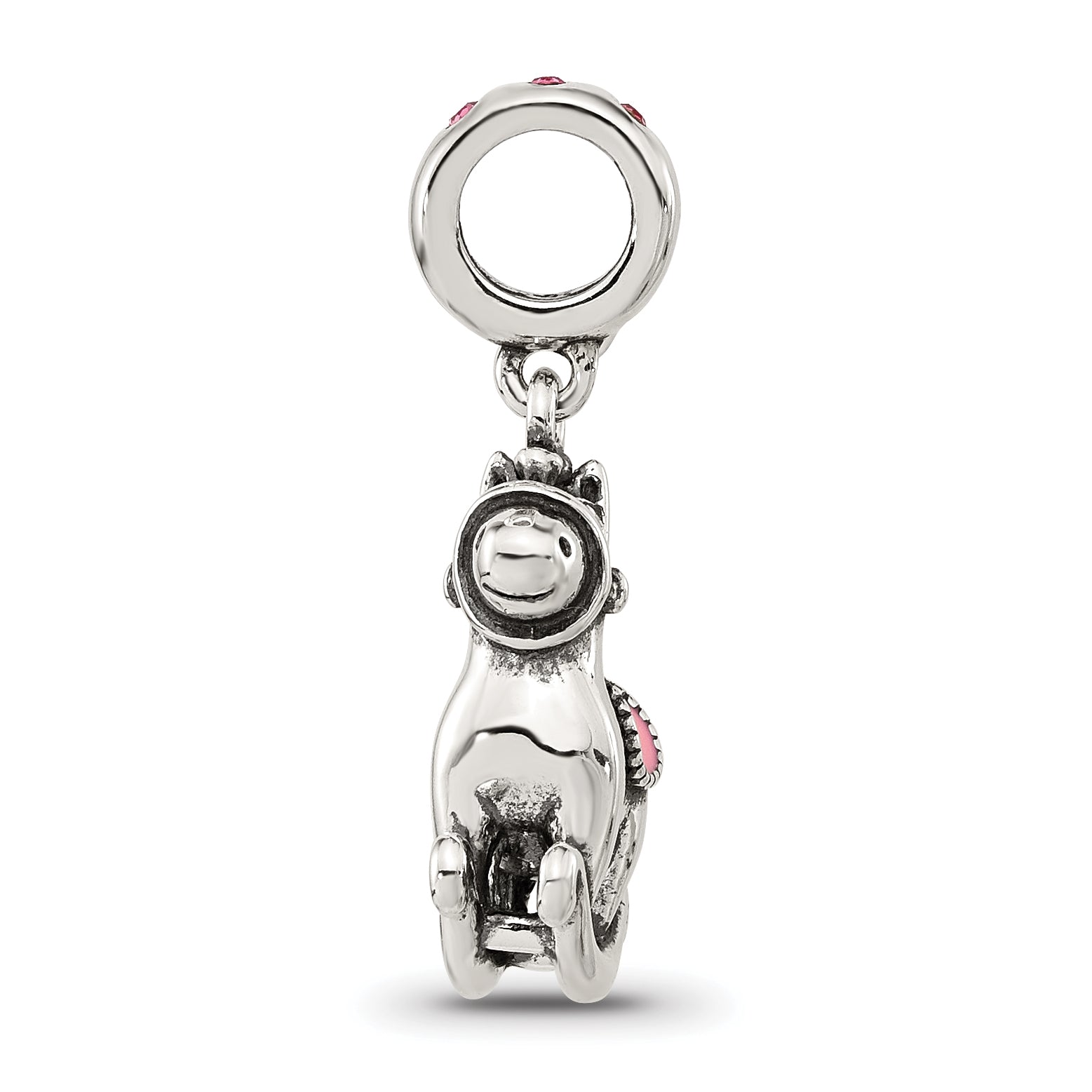 Sterling Silver Reflections CZ & Enamel Rocking Horse Lob Clasp Bead Secondary image