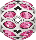 Sterling Silver Reflections Red CZ Round Bead