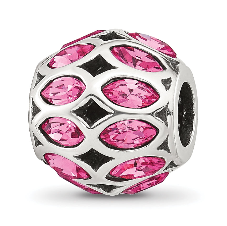 Sterling Silver Reflections Red CZ Round Bead Main image
