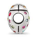 Sterling Silver Reflections Multi-color CZ Lady Bug Bead