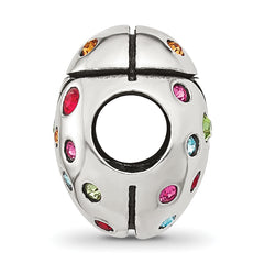 Sterling Silver Reflections Multi-color CZ Lady Bug Bead