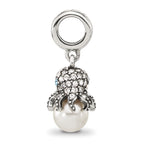 Sterling Silver Reflections CZ & Freshwater Cultured Pearl Octopus Bead