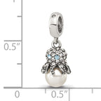 Sterling Silver Reflections CZ & Freshwater Cultured Pearl Octopus Bead