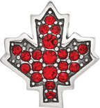 Sterling Silver Reflections Red CZ Maple Leaf Canada Bead