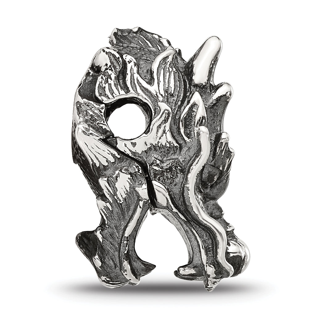 Sterling Silver Reflections Antiqued Chinese Dragon Hinged Bead