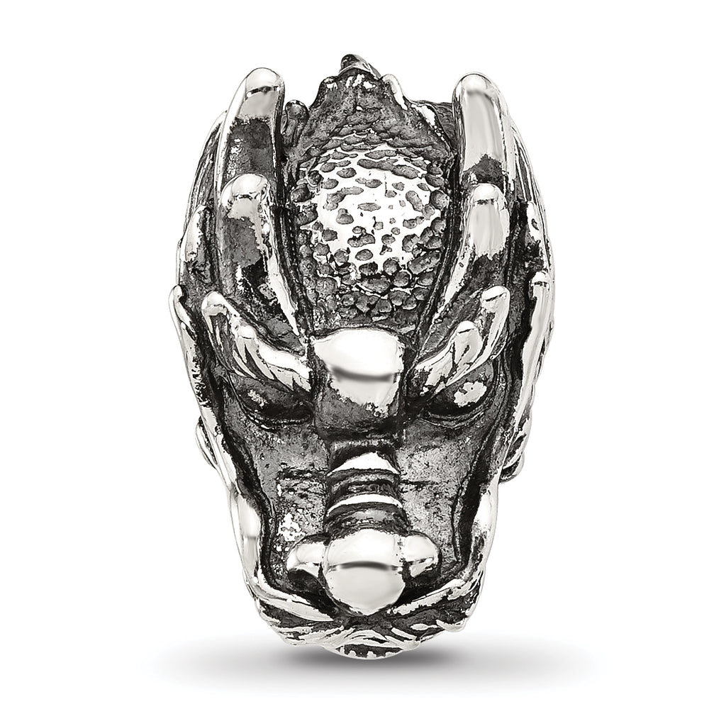 Sterling Silver Reflections Antiqued Chinese Dragon Hinged Bead